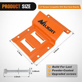 Wheel Chock Tie Down Kit 4500lb Break Strength 4Pcs E-Track Ratchet Straps 8 Pcs Heavy Duty Trailer Tire Straps System for ATV, UTV, Lawn Mower,SXS 10 in-30 in Diameter Tires Orange