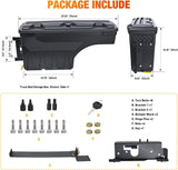 Truck Bed Tool Box Left Drivers Side Truck Tool Box Fit for Dodge Ram 1500 2500 3500 2002-2018 ABS Swing Case Truck Bed Storage Box w Lockable Lid Waterproof Wheel Well Toolbox, without Rambox