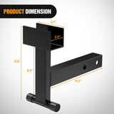 2 Inch Trash Can Hauler Grabber Hitch Receiver Heavy Duty Garbage Hauling Towing Hitch Attachment Fit for Lawn Mower Garden Tractors Black