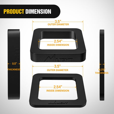 6 Pack-Multiple Size Combination 2.5Inch Hitch Receiver Silencer Pad Reduce Rattle and Noise Between Receivers and Tow Hitches Fits for 2.5Inch Trailer Hitch Receiver