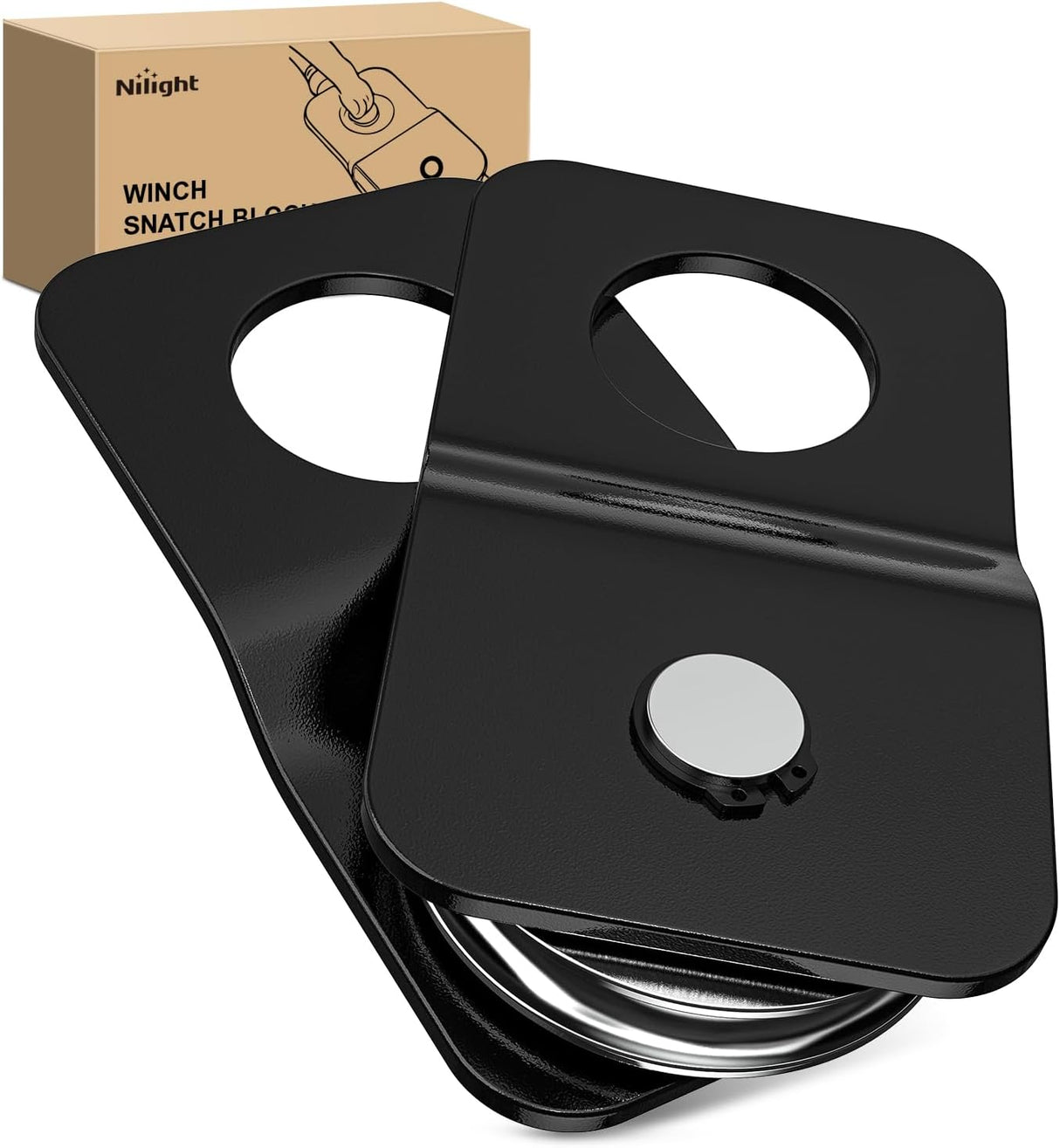 4 Ton Winch Snatch Block Towing Pulley Blocks 8000 LBS Capacity, Heavy Duty Offroad Recovery Accessory for Synthetic Rope & Steel Cable Universal ATV UTV