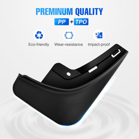 Mud Flaps for Tesla Model 3 Highland 2024 2025, No Drilling Precision Fit Exterior Accessories Heavy-Duty Splash Guards Protection, Front & Rear Set