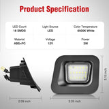 License Plate Lights Compatible with 2003 2004 2005 2006 2007 2008 2009 2010 2011 2012 2013 2014 2015 2016 2017 2018 Dodge Ram with Clear Lens Black housing 6000K White 2PCS Pack