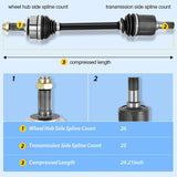 CV Axle Shaft Assembly Compatible with 2006 2007 2008 2009 2010 2011 2012 2013 2014 2015 Honda Civic L4 1.8L Half-Shaft Assemblies Replacement Front Wheel Driver Side