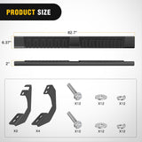 Running Boards for 2005-2023 Toyota Tacoma Double Cab 4 Full Size Doors 6 Inch Side Step Nerf Bars Black