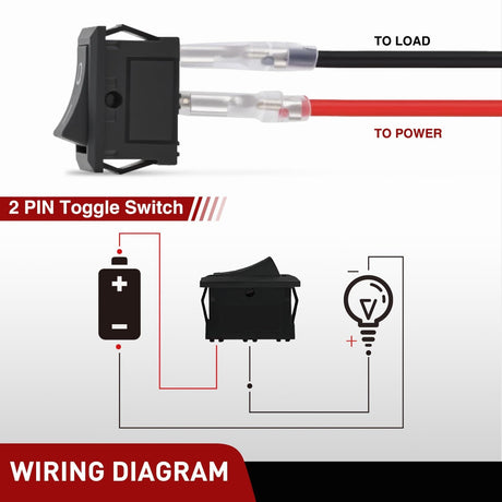 10PCS Mini ON/Off Rocker Switch 2 Pin SPST 12V 20A 125V 10A Toggle Switch Kit with 20PCS Wires KCD1 T125 for Car Truck Boat Marine Off-Road RV Household Appliance