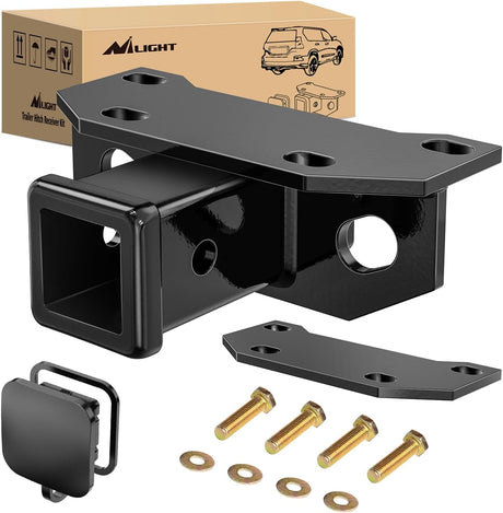 2 Inch Rear Trailer Hitch Receiver Kit for 2010 2011 2012 2013 2014 2015 2016 2017 2018 2019 2020 2021 2022 2023 2024 Lexus GX460 with Rubber Stopper and Adjustment Plate
