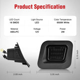 License Plate Lights Compatible with 2003 2004 2005 2006 2007 2008 2009 2010 2011 2012 2013 2014 2015 2016 2017 2018 Dodge Ram with Smoke Lens Black housing 6000K White 2PCS Pack