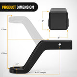 Forged Trailer Hitch Mount Fits 2 Inch Receiver Square 5/8 Inch Hitch Pin Clip 17000 lbs 6 Inch Drop, 1-1/4 Inch Hole, Gloss Black Powder Coat