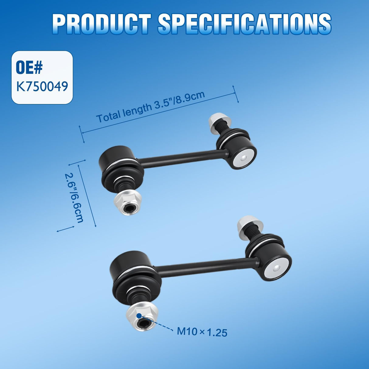 K750049 Front Sway Bar Links for Subaru Forester 2003-2013 | for 2003 2004 2005 2006 2007 2008 2009 2010 2011 2012 2013 Forester 2008-2015 Impreza Driver and Passenger Side Link Kit