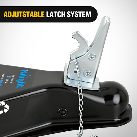 Class III A-Frame Trailer Coupler with Security Latch&Chain fits 2-Inch Hitch Ball for Pickup Trucks, RV, Boat, Camper, 5000LBS Capacity, Black Powder Coated