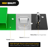 3/8 Inch Tractor Bucket Grab Hooks with 1/2 Inch Tie Down Ring and 2 Inch Receiver Grade 70 Forged Steel Bolt-On for John Deere Compact Tractor Bucket RV UTV Truck Max 4700LBS, Green