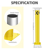 Safety Bollard, 36 inches Height Steel Bollard Post High High Visibility, 2 Pack
