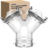 RV Wye Sewer Hose Fittings Y Connector Clear Leak-Proof Connection with Built in Gasket Odor-Tight Seal Twist Bayonet Design RV Y Sewer Hose Splitter 2 Way Adapter for Campers Travel Trailers