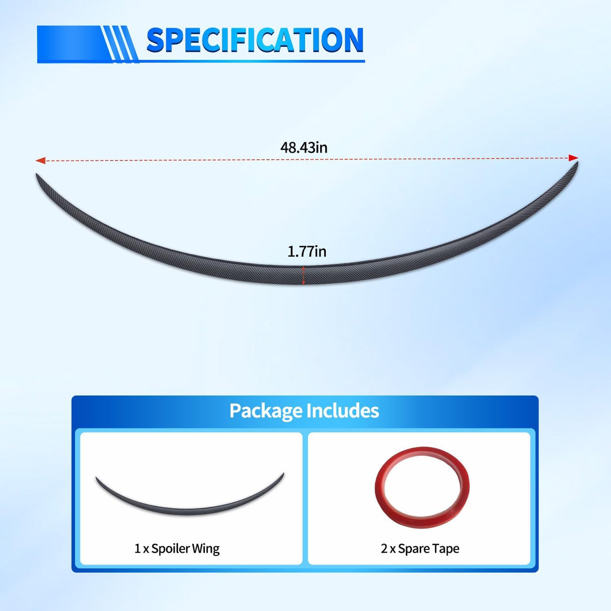 Spoiler Fit for Tesla Model Y 2020 2021 2022 2023 2024 Spoilers for Cars Rear Spoiler Wing Sporty Rear Trunk Lip Exterior Accessories Easy No-Drill Installation ABS Carbon Fiber Pattern