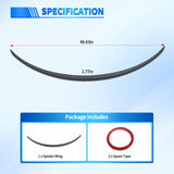 Spoiler Fit for Tesla Model Y 2020 2021 2022 2023 2024 Spoilers for Cars Rear Spoiler Wing Sporty Rear Trunk Lip Exterior Accessories Easy No-Drill Installation ABS Carbon Fiber Pattern