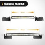 Hidden Bumper Mounting Brackets for 2010-2020 Dodge Ram 2500 3500 | Designed for 40 Inch Single Double Row Curved LED Light Bar,Heavy-Duty Steel,Front Lower Hidden Bumper Brackets