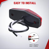 2.5 Inch Oval Side Marker Clearance Light 2 LED 8 Pack Red 80LM High Lumen Waterproof Surface Mount 12V Direct Wire for Truck Trailer Boat RV Semi
