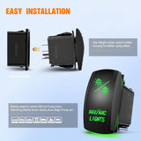 NAV/ANC Rocker Switch 7Pin Navigation Anchor Lights Toggle On Off DPDT Laser Etched 12V 24V Jumper Wires for ARB Carling NARVA Style Marine Boat Ship Vessel