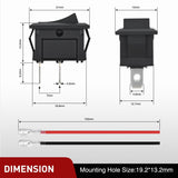10PCS Mini ON/Off Rocker Switch 2 Pin SPST 12V 20A 125V 10A Toggle Switch Kit with 20PCS Wires KCD1 T125 for Car Truck Boat Marine Off-Road RV Household Appliance