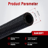 6AN 20FT CPE Fuel Hose Kit with 12PCS AN6 Fittings&Hose Separators | CPE Nylon Stainless Steel Braided Oil Gas Diesel Fuel Hose End Fitting Kit for Transmission Oil Cooler Vacuum Lines