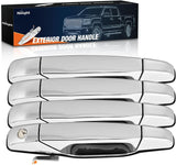 4PCS Exterior Chrome Front Rear Driver & Passenger Car Door Handle for 2007 08 09 10 11 12 13 2014 Chevy Silverado Suburban Tahoe Avalanche GMC Sierra Yukon Cadillac Escalade Replaces#20828258