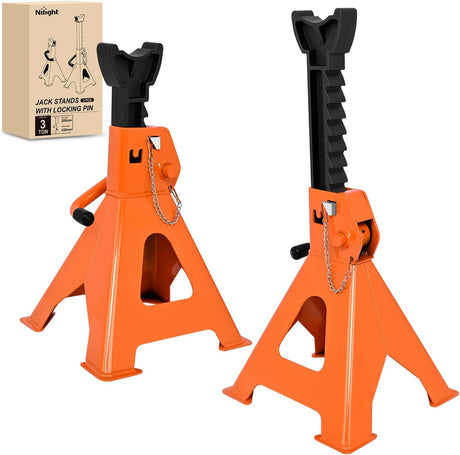 3 Ton Jack Stands, Double Locking Heavy Duty Steel 6,600 lbs Capacity, Adjustable 11.22 Inch-16.53 Inch Height for SUV Sedan Pickup Light Truck, 2 Pack