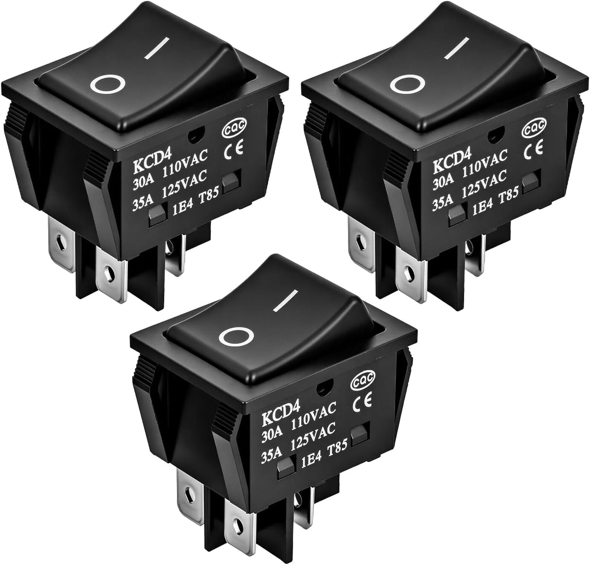3PCS DPST Rocker Switches 12V 30A/110V 35A/125VAC 4 Pin 2 Position Switch ON Off Toggle Switch KCD4 for Car Automotive Truck Boat Marine Off-Road Vehicle