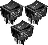 3PCS DPST Rocker Switches 12V 30A/110V 35A/125VAC 4 Pin 2 Position Switch ON Off Toggle Switch KCD4 for Car Automotive Truck Boat Marine Off-Road Vehicle