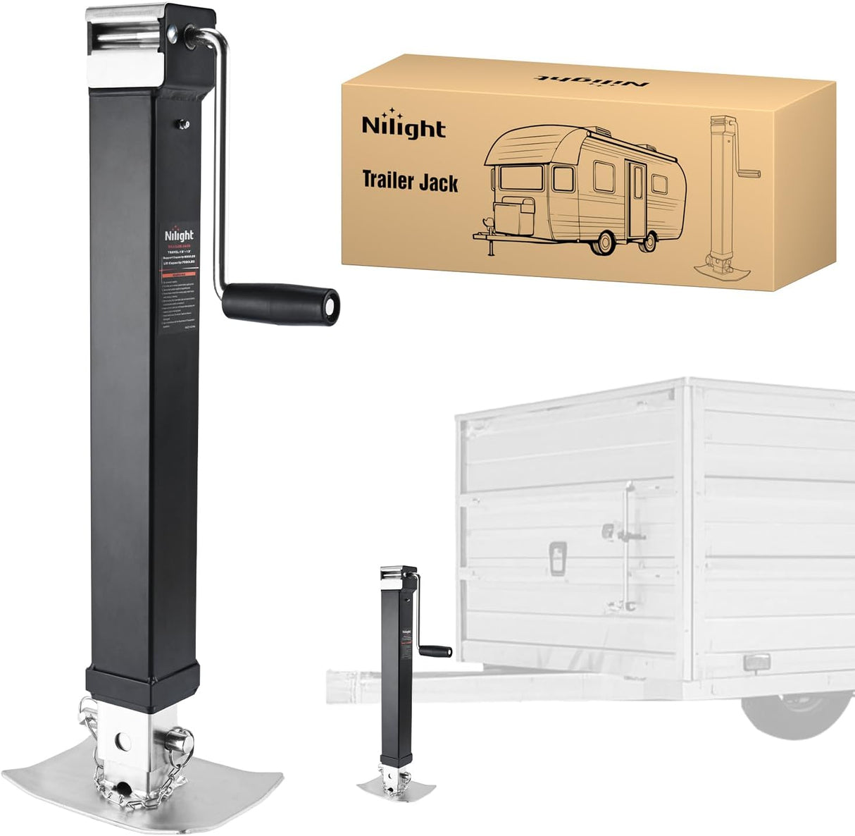 Trailer Jack 8000 LBS Weld On Heavy Duty Trailer Jacks Alloy Steel Square Direct Utility Trailers Tongue Jack 14 Inch Lift Adjustable Drop Leg RV Jack for Boat RV Camper Horse Yacht Trailers