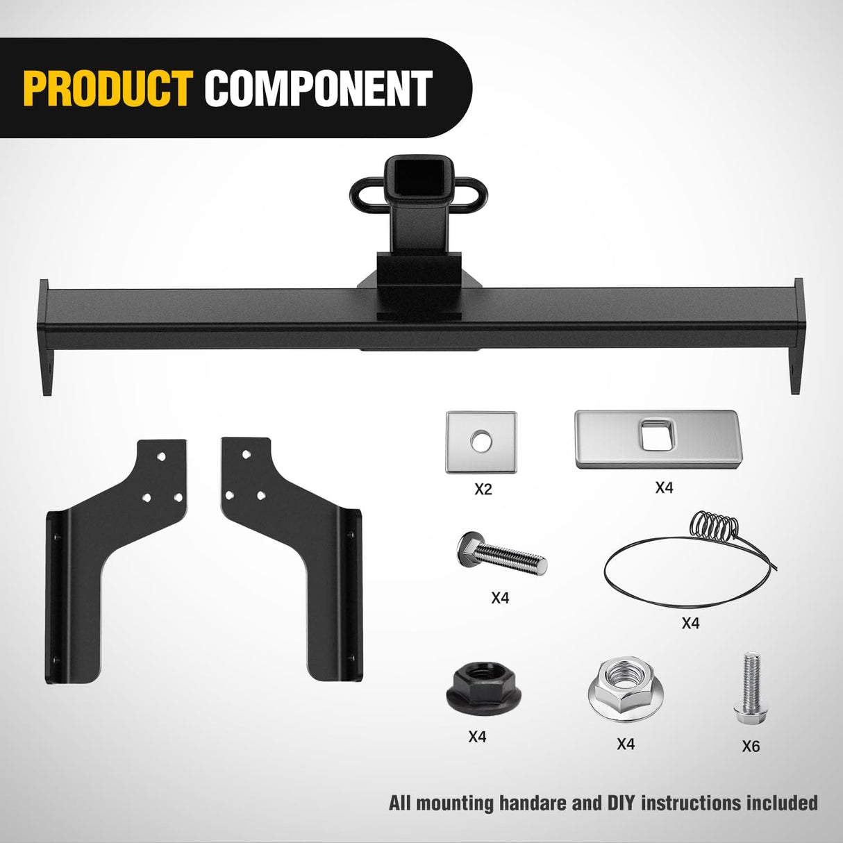 2 Inch Receiver Tow Hitch for 2018-2024 Subaru Crosstrek All | Class 3 Trailer Hitch for 2018 2019 2020 2021 2022 2023 2024 Subaru Crosstrek All Black Powder Coated
