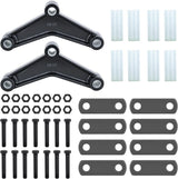 Trailer Axle Equalizer Shackle Kit Double Eye Springs Suspension | Fits 3500 to 5200 lbs Axles Dual Stage Anti Rust Coating includes Nylon Bushings Bolts Nuts Straps Repair Parts Black