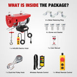 440LBS Electric Hoist 110V Electric Hoist Winch with Wireless & Wired Remote Control, Hoist Lift Winch Single/Double Slings 39FT Lifting Height w Emergency Stop for Garage Warehouse Factories