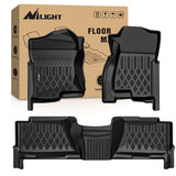 Floor Mat TPE Floor Mats for Chevy Silverado GMC Sierra 1500 Crew Cab 2007-2013, Silverado GMC Sierra 2500 3500 2007 2008 2009 2010 2011 2012 2013 2014 All Weather Custom Fit Heavy Duty Floor Liners