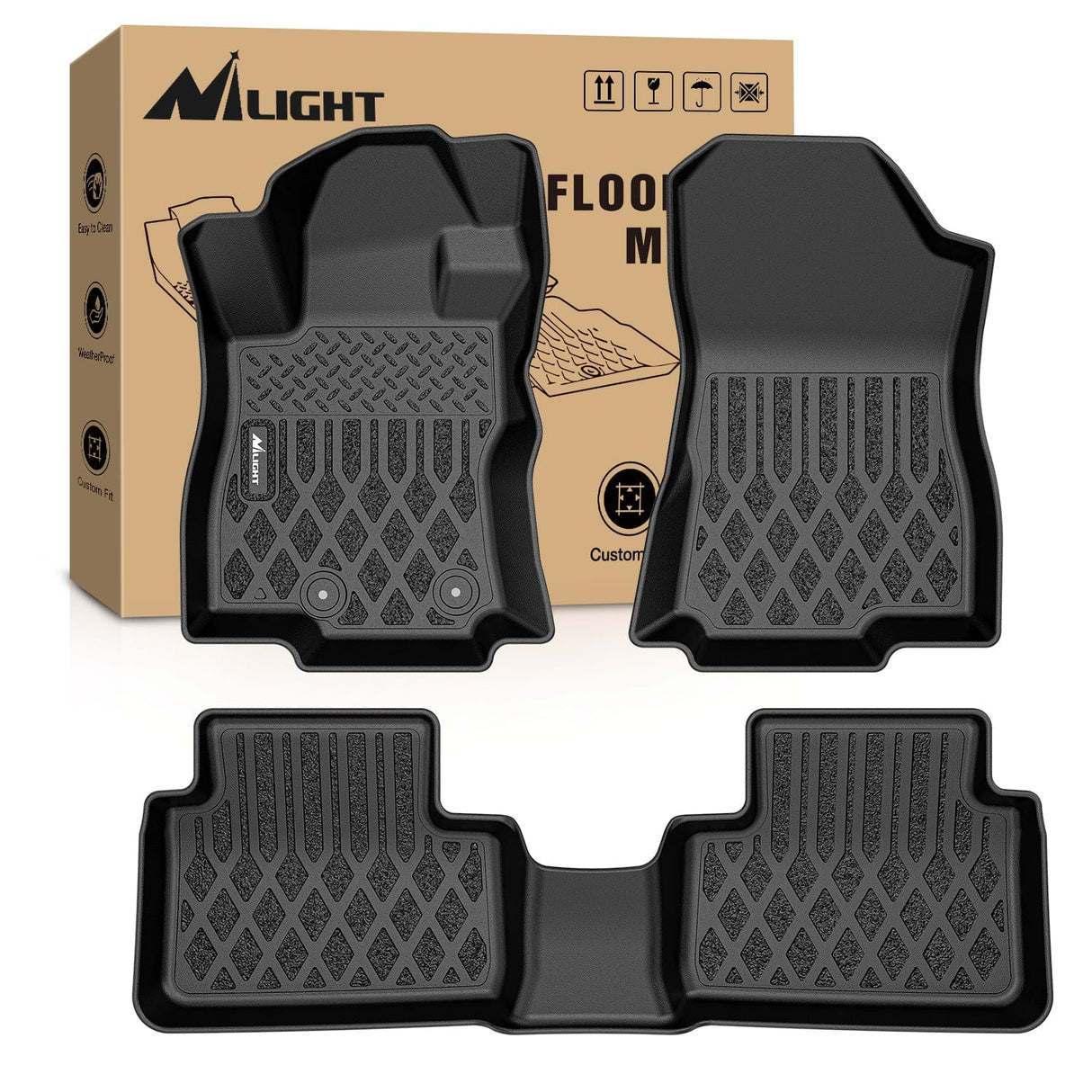 Nilight 2025 2026 Subaru Forester (Not for Hybrid & Wilderness) TPE All Weather Custom Fit Heavy Duty Floor Liners