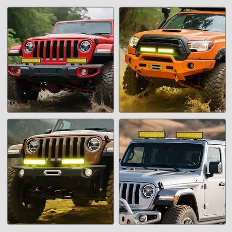 Nilight 2Pcs 12 inch Amber Light Bar Cover