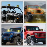 2Pcs 3 inch Yellow Cube Light Pod Cover