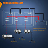 6Gang Aluminum 3Pin ON/Off Blue Led Rocker Switch Panel Nilight