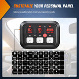 6Gang Multifunction Red Rocker Switch Panel System Nilight