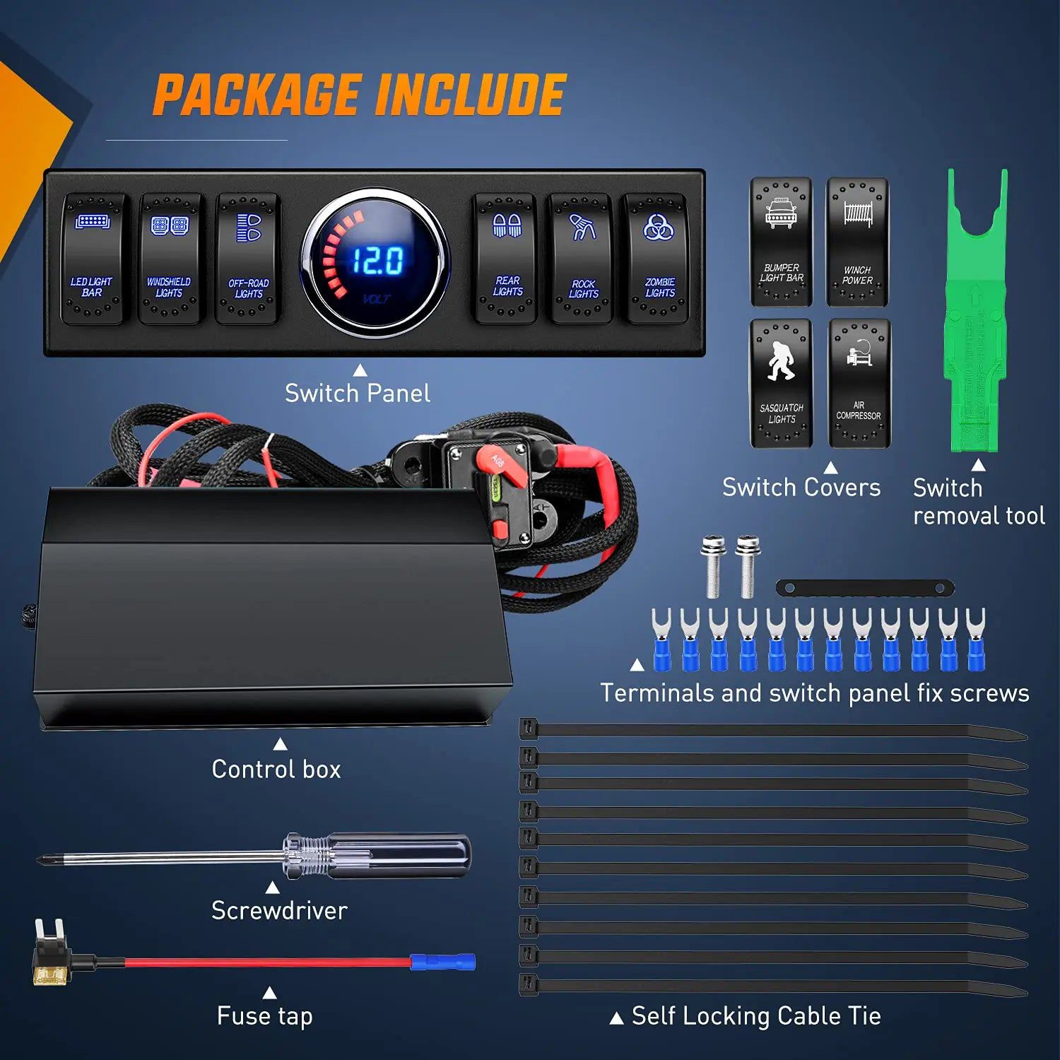 Rocker Switch 6Gang Rocker Switch Box Control System for Jeep Wrangler JK JKU 2007-2018