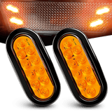 Trailer Light 6" Oval Amber LED Trailer Tail Lights (Pair)