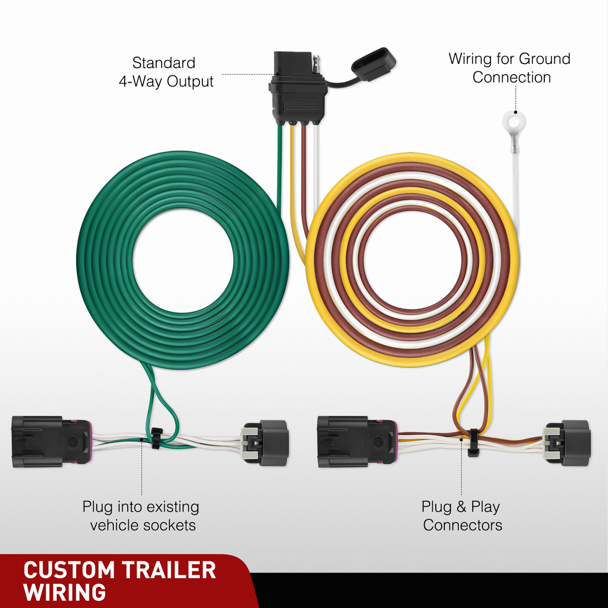 4 Pin Trailer Wiring Harness Kit 56094 Vehicle Side Custom for 2010 2011 2012 2013 2014 2015 2016 2017 Chevy Equinox GMC Terrain Trailer Light Harness w/o Factory Tow Package