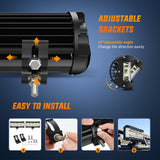 Nilight Side Shooter Light Bar 2 PCS 7 Inch Triple Row Spot Flood Combo Work Off Road Lighting on Truck SUV ATV UTV