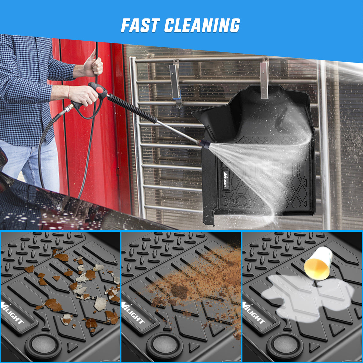 Floor Mats for Dodge Grand Caravan 7 Seats 2011-2021/2008-2016 Town & Country (Stow'n Go Only) All Weather Custom Fit Heavy Duty Floor Liners