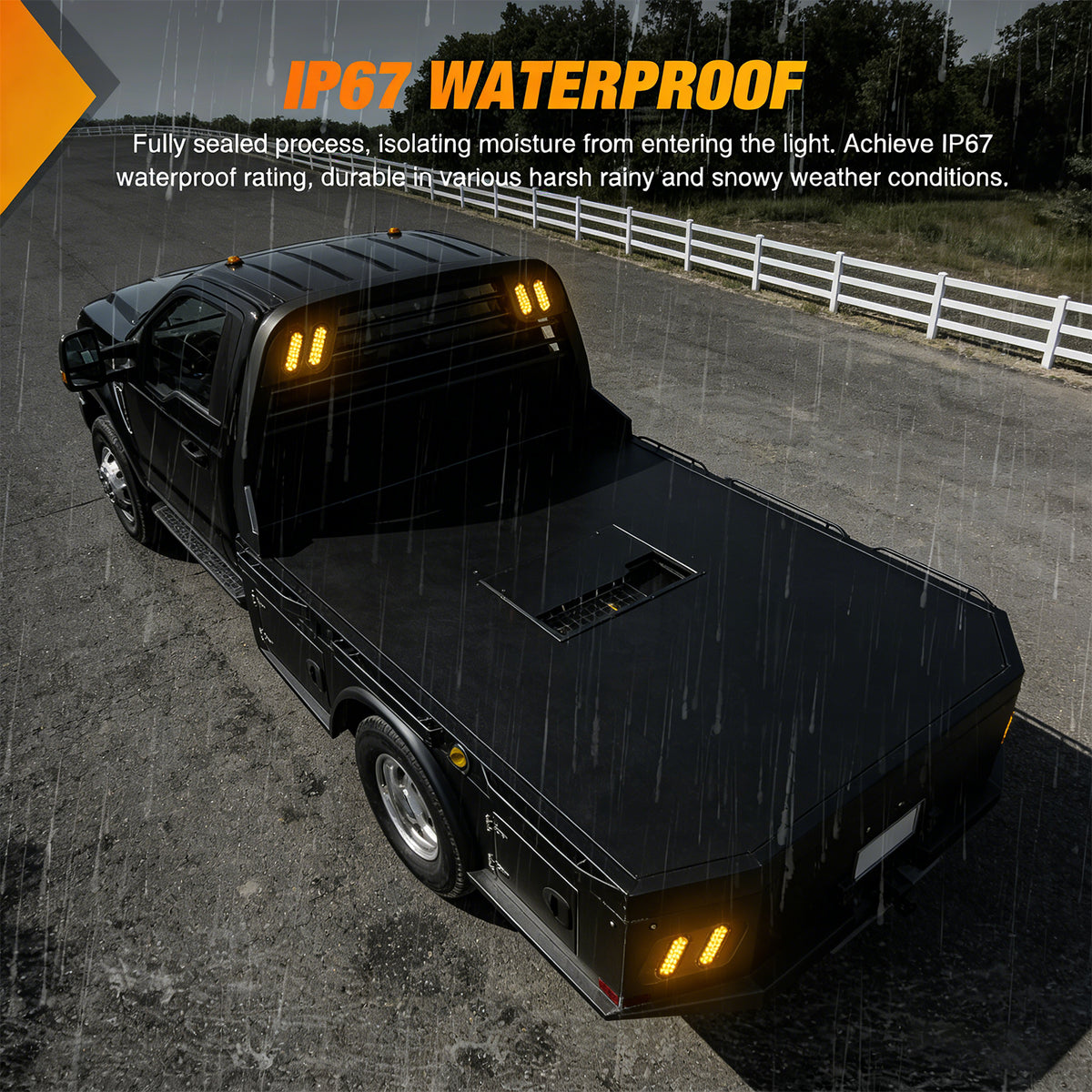 6 Inch Oval Amber 24Leds Trailer Tail Lights (Pair)