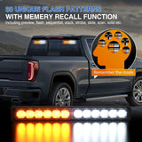 Nilight 24LED Emergency Strobe Traffic Advisor Light Bar 2 in 1 Amber White Dash Warning Safety Flashing Lights Front/Rear Windshield Construction Lights for Trucks Cars Plow Police Vehicles