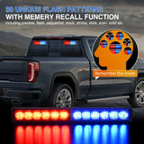 Nilight 24LED Emergency Strobe Traffic Advisor Light Bar 2 in 1 Red Blue Dash Warning Safety Flashing Lights Front/Rear Windshield Construction Lights for Trucks Cars Plow Police Firefighter Vehicles
