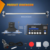 Nilight 144LED Traffic Advisor Strobe Light Bar with Controller White Emergency Warning Lights Hazard Interior Front/Rear Windshield Flashing for Cars Plow Trucks Construction Vehicles