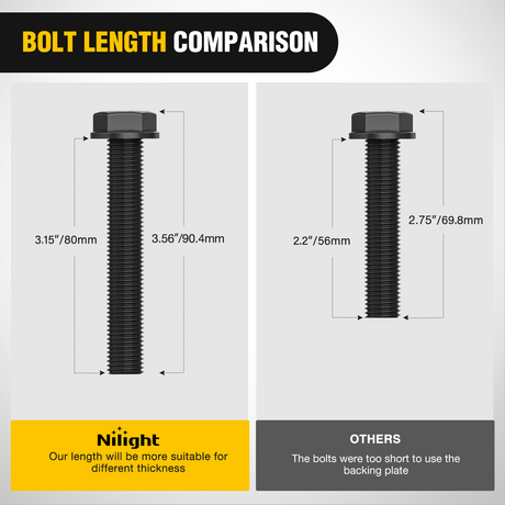 Nilight 2PCS Tractor Bucket Hooks with Tie Down Ring, Bolt-On Grab Hook with Back Plates Compatible with Trailer RV UTV Truck, Grade 70 Grade Forged Steel Max 15000 lbs, Orange