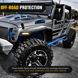 Nilight 2007 2008 2009 2010 2011 2012 2013 2014 2015 2016 2017 2018 Jeep Wrangler JK 2/4 Door Wide Flat Front & Rear Fender Flares w/LED Lights Turn Signal Lights DRL